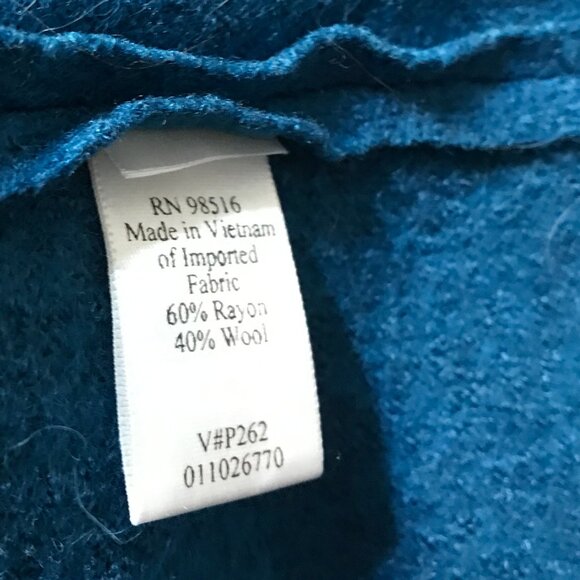 Coldwater Creek Blue Wool Blend  Cardigan Xl - Picture 13 of 15